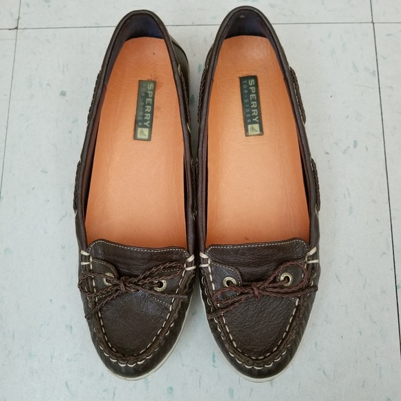 Sperry Topsider Leather Dark Brown Boat Shoes 7M - Picture 2 of 4